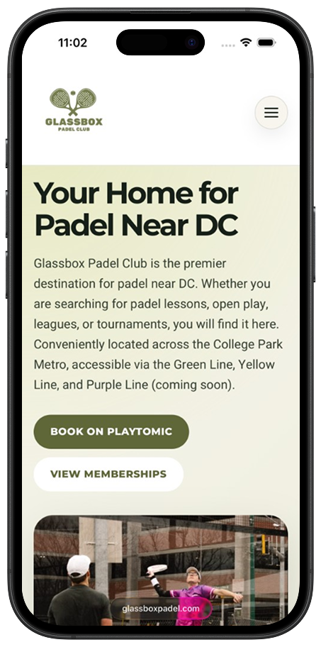 Glassbox Padel Club mobile